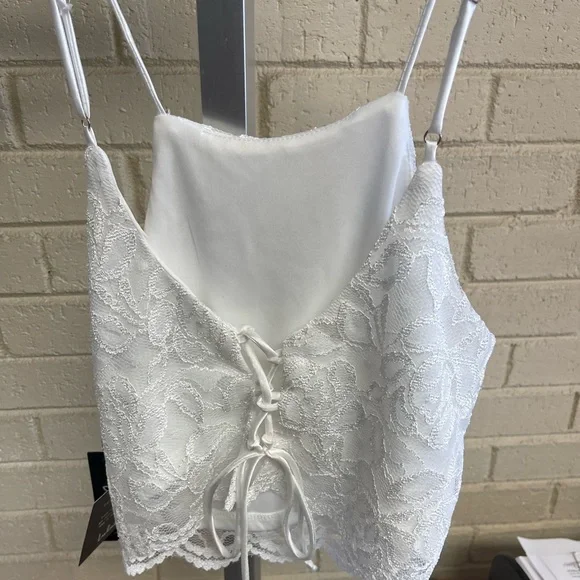 Lulu's White Lace Bralette Crop Top - Picture 5 of 9